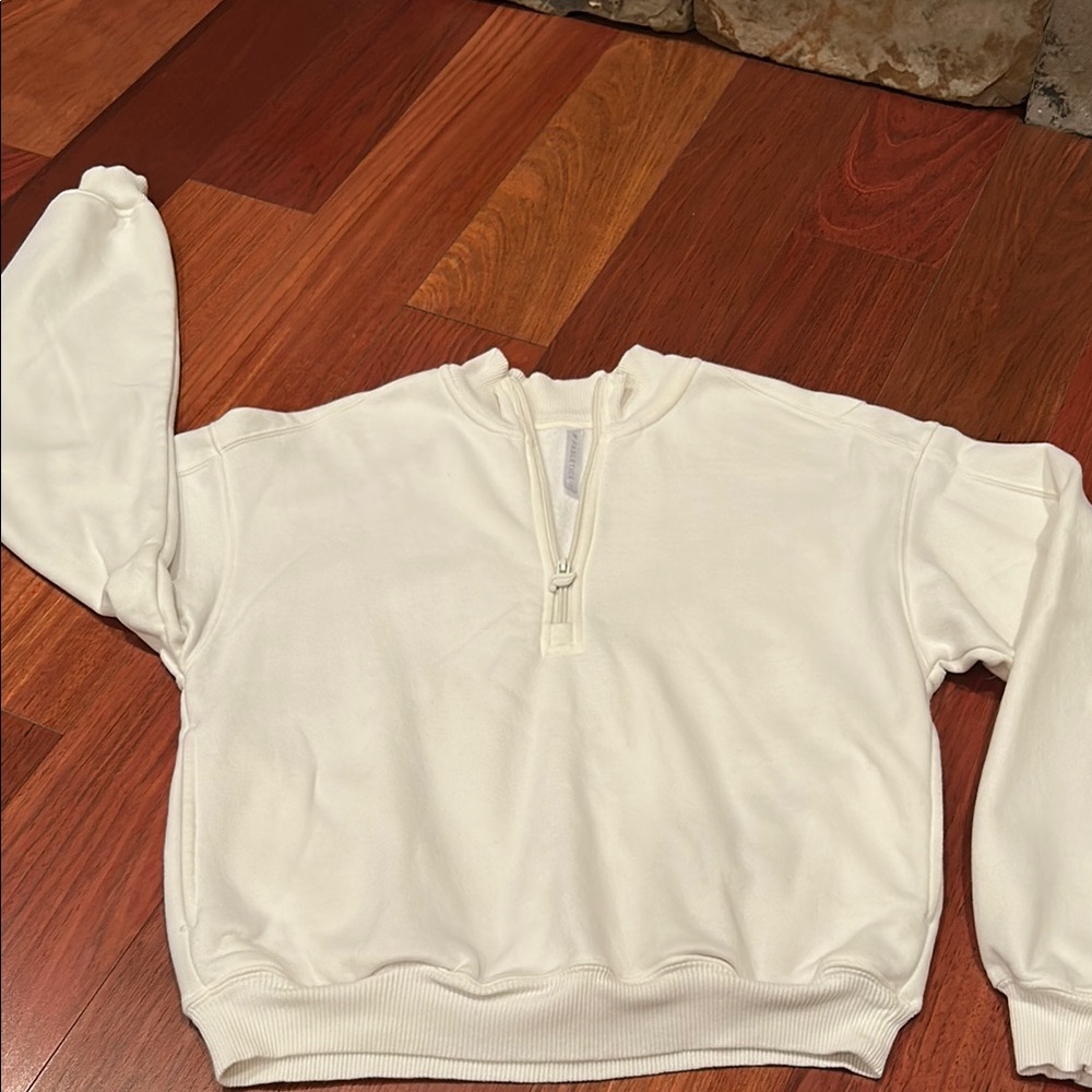 Size small Cream Fabletics half zip sweatshirt